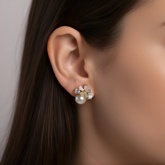 Golden Crystal Dawn Studs