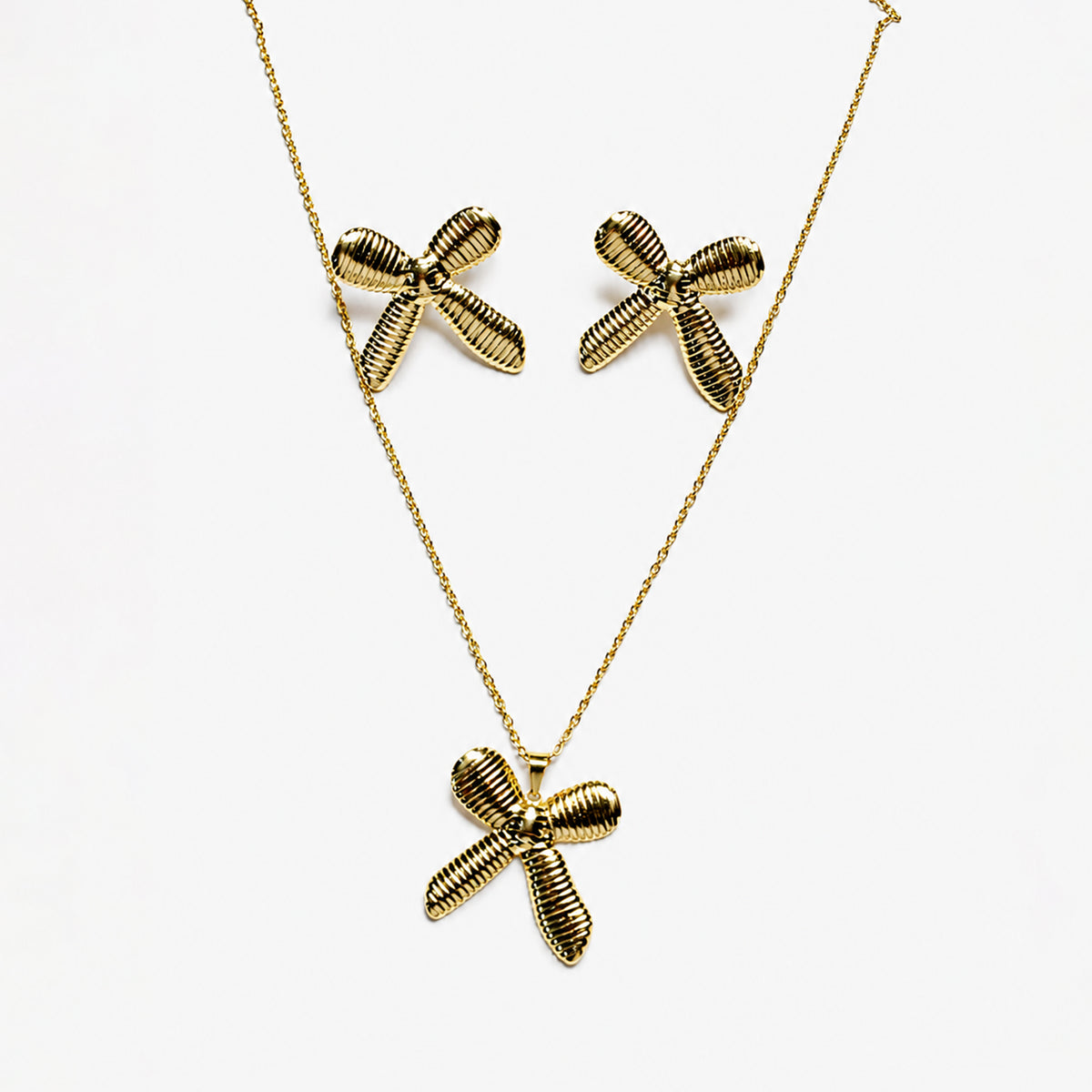Ribbed Bow chain set