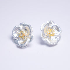 Frost Petal Sterling Studs