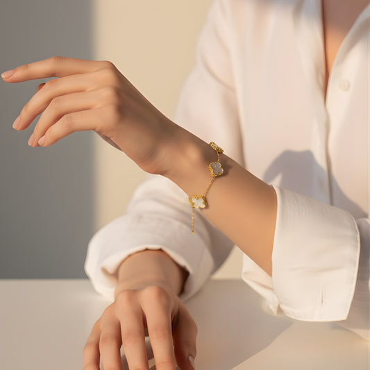 Ivory Charm Clover Bracelet