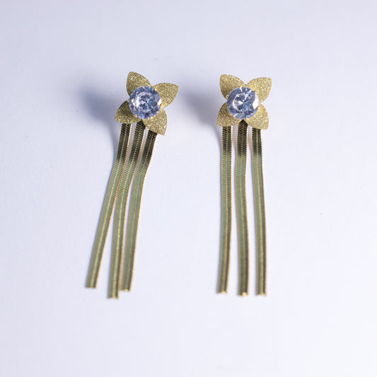 Golden Flora Chain Earring