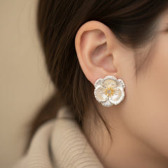 Frost Petal Sterling Studs