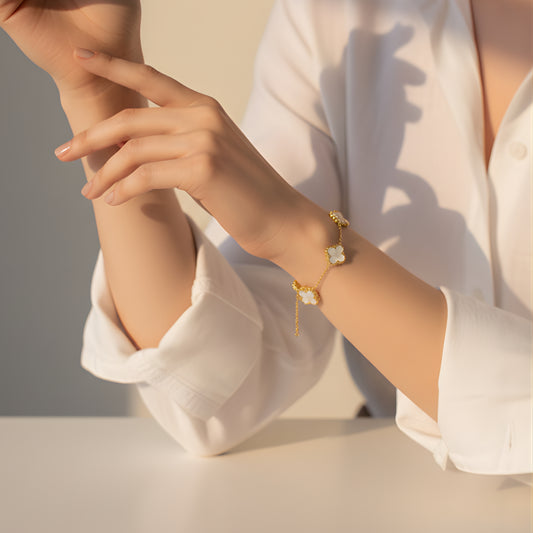 Ivory Charm Clover Bracelet