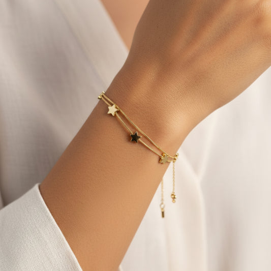Golden Star Layered Bracelet