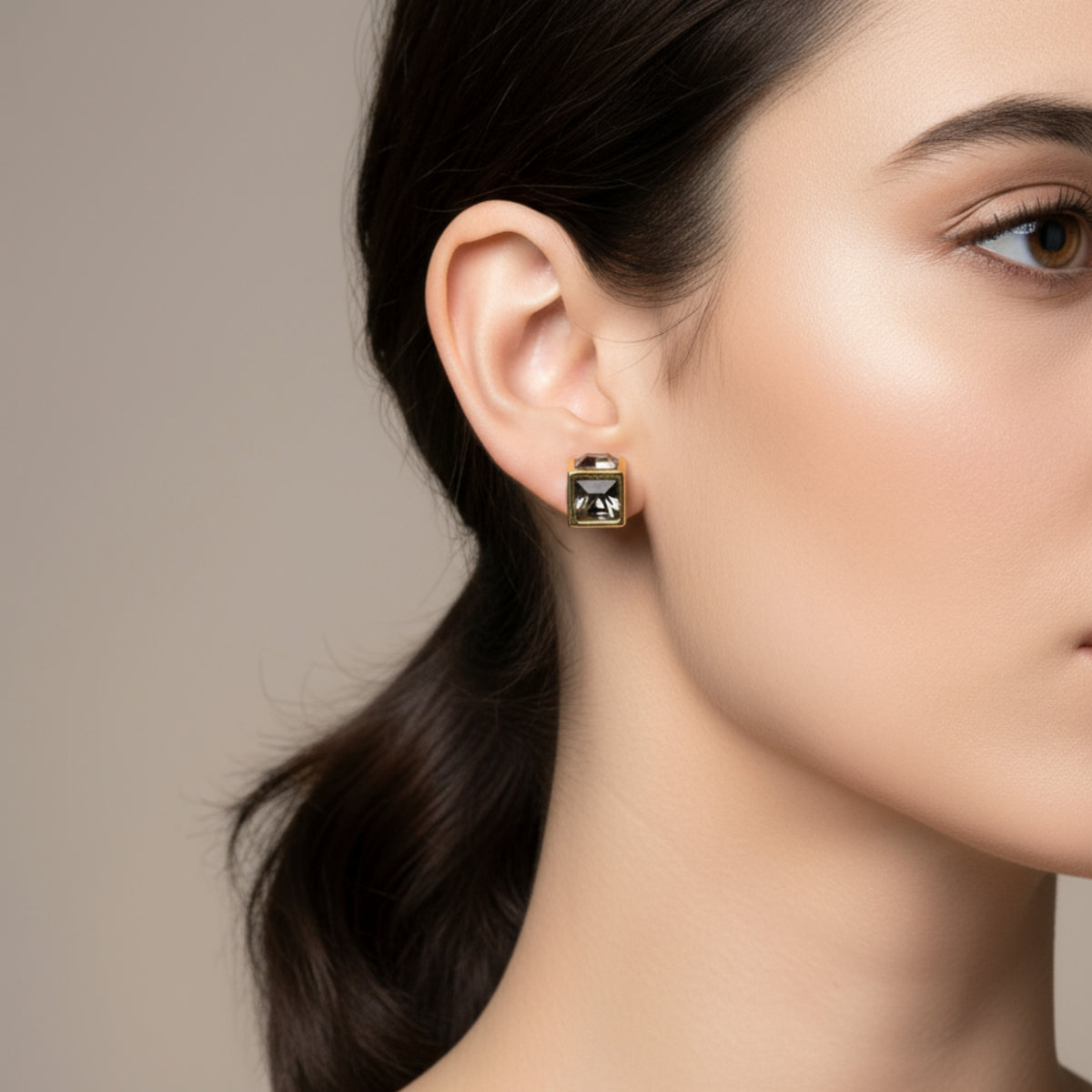 Black Crystal Vault Studs