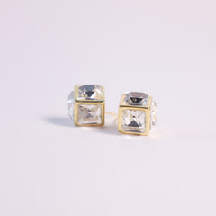 White Crystal Vault Studs
