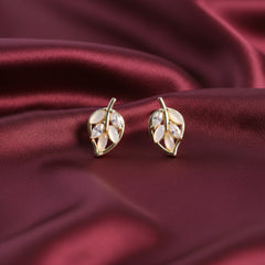 Golden Luna Leaf Studs