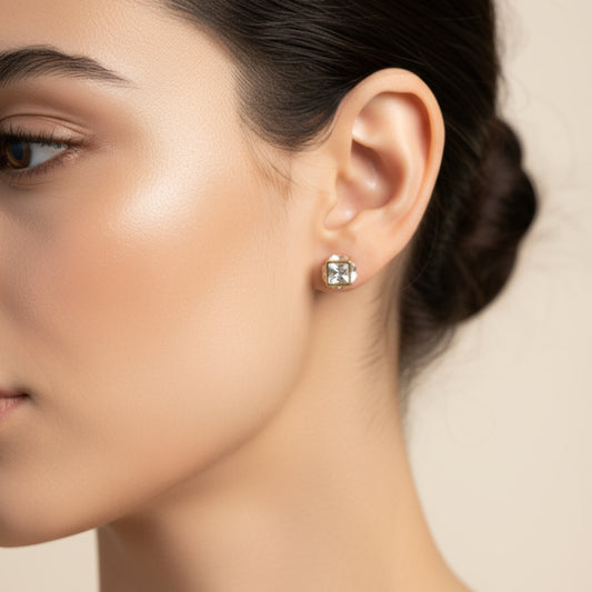 White Crystal Vault Studs