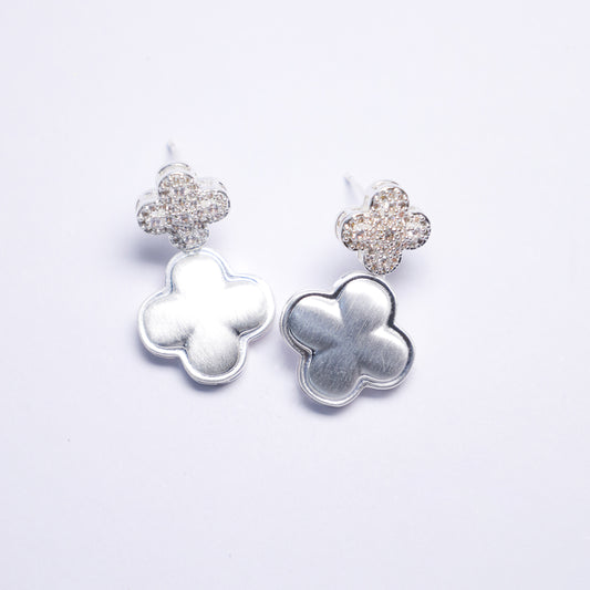 Pave Clover Clusters Earring