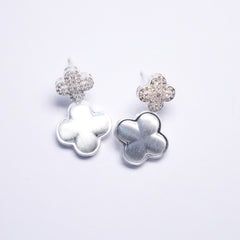 Pave Clover Clusters Earring