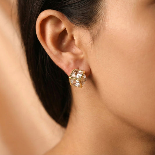 White Crystal Vault Studs