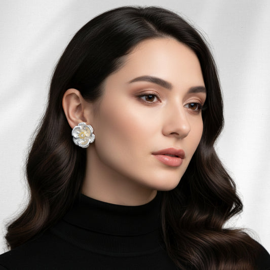 Frost Petal Sterling Studs
