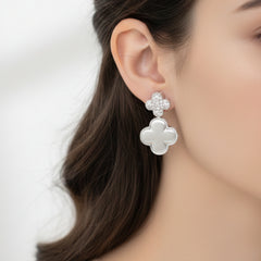 Pave Clover Clusters Earring